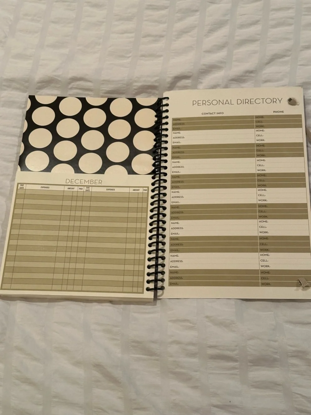 Financial Planner & Two-Year Planner Set in Black and Cream